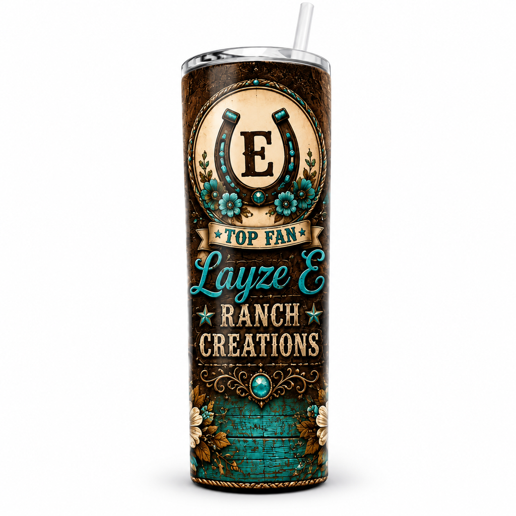 20 oz custom stainless steel tumbler by Layze E Ranch Creations