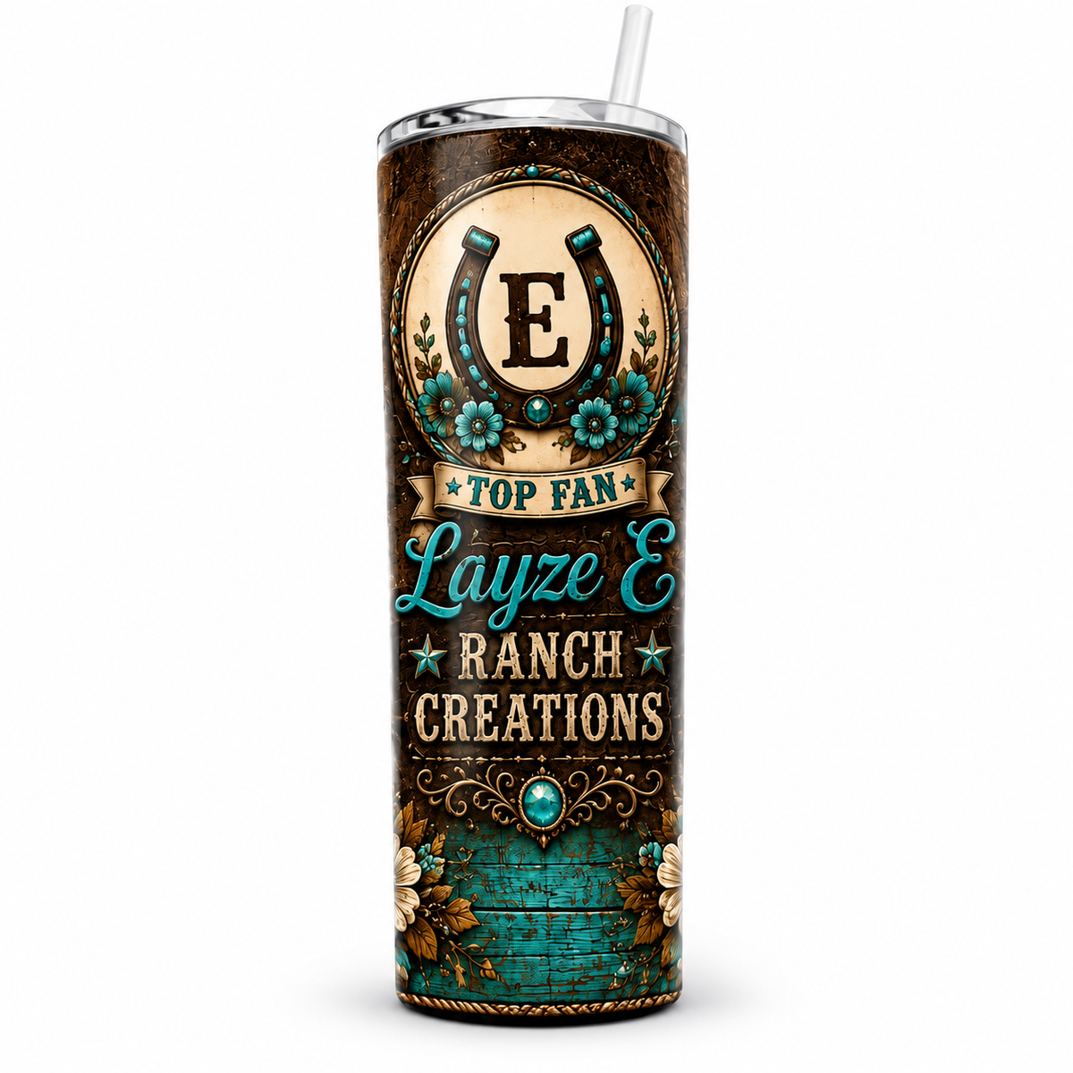 20 oz custom stainless steel tumbler by Layze E Ranch Creations