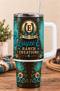 40 oz custom stainless steel tumbler with handle by Layze E Ranch Creations