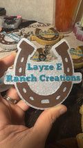 Lace and Leather Layze E Ranch Creations horseshoe freshie