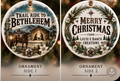 Trail Ride to Bethlehem 2026 ornament showing both sides